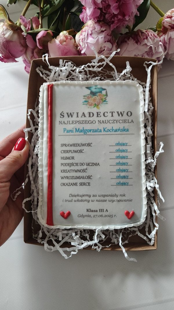 Słodkie Świadectwo z piernika dla nauczyciela - obrazek 2